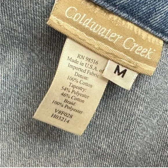 Vintage Coldwater Creek Southwestern Denim Tapestry Jacket Made in USA Size M - Picture 6 of 6